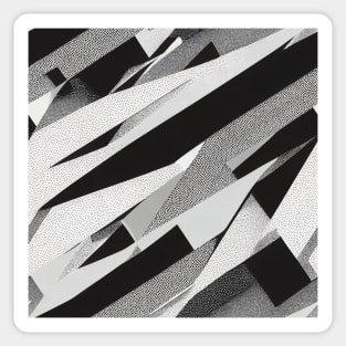 black and white abstract technical infinite cyberpunk  pattern Sticker